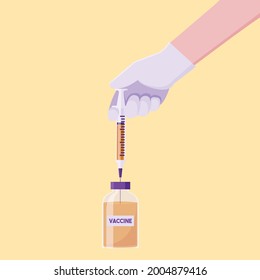 The doctor prepares the vaccine to be injected against the disease for the patient.
Illustration about vaccinate.