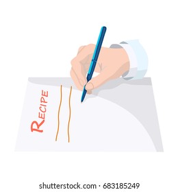 The doctor prescribes the prescription. Medicine single icon in cartoon style vector symbol stock illustration web.