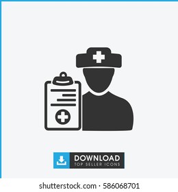 doctor prescription icon. Simple filled doctor prescription icon. On white background.