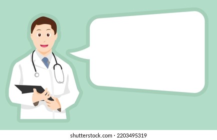 Doctor present with empty space. - Vector.