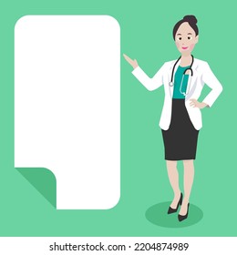 Doctor present with empty space. - Vector.