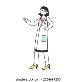 Doctor presenting list of measures to stop corona virus spreading. Vector illustration for ncov-2019 protection
