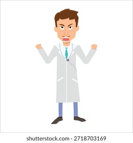 Doctor presenting with open arms vector illustration