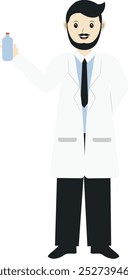 Doctor Profession Cartoon Character, Isolated on White Background. Vector Illustration