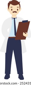 Doctor Profession Character Design. Isolated Vector Illustration in Cartoon Style.