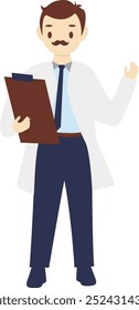 Doctor Profession Character Design. Isolated Vector Illustration in Cartoon Style.