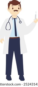 Doctor Profession Character Design. Isolated Vector Illustration in Cartoon Style.