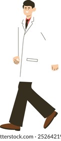 Doktorberufsfigur. Vektorgrafik im flachen Stil. einzeln auf weißem Hintergrund