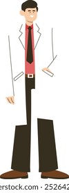Doctor Profession Character. Vector Illustration in Flat Style. Isolated on White Background