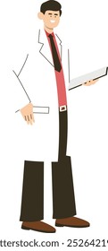 Doktorberufsfigur. Vektorgrafik im flachen Stil. einzeln auf weißem Hintergrund