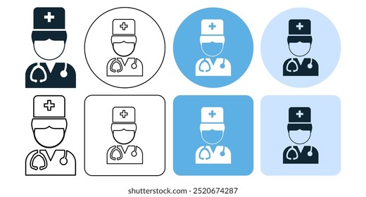 Arzt Beruf, für medizinische Klinik oder Krankenhaus Vektor Piktogramm Symbol Symbol ui und ux Design, Glyphen und Strich Linie