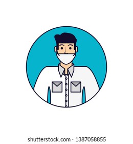 doctor professional in frame circular