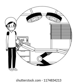 doctor professional in room equipped in a hospital