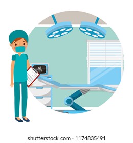 doctor professional in room equipped in a hospital