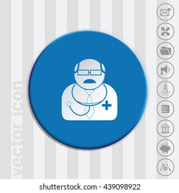 doctor Professor avatar icon. vector medical illustration.