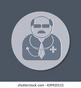 doctor Professor avatar icon. vector medical illustration.