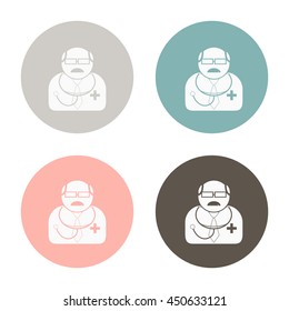 doctor Professor avatar icon. vector medical illustration.