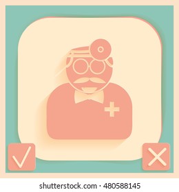 doctor Professor avatar icon. vector medical illustration.