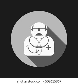 doctor Professor avatar icon. vector medical illustration.