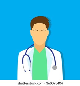 Doctor profile avatar flat vector Illustration