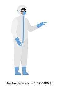 Doctor with protective suit glasses and mask against Covid 19 design of Medical hygiene health emergency and patient theme Vector illustration