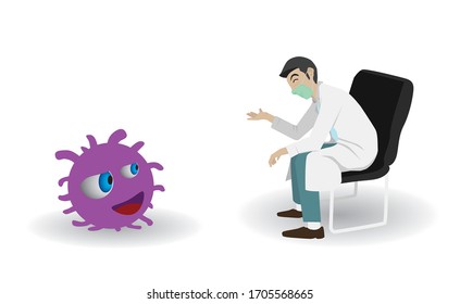 The doctor provided knowledge and understanding about the corona virus. with isolated white background.