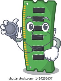 Doctor RAM memory card isolated in cartoon