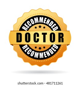 Doctor recommended gold icon vector illustration isolated on white background