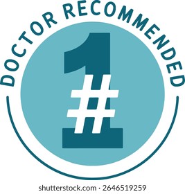 Selo No.1 Recomendado pelo Médico - Design de Crachá Minimalista e Etiqueta de Farmácia para Gravação