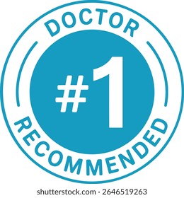 Selo No.1 Recomendado pelo Médico - Design de Crachá Minimalista e Etiqueta de Farmácia para Gravação