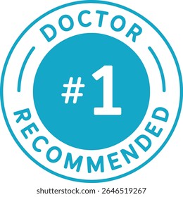 Selo No.1 Recomendado pelo Médico - Design de Crachá Minimalista e Etiqueta de Farmácia para Gravação
