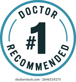 Selo No.1 Recomendado pelo Médico - Design de Crachá Minimalista e Etiqueta de Farmácia para Gravação