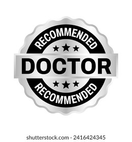 Doctor recommended vector icon logo badge