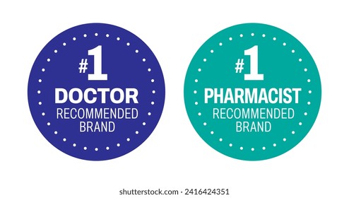 Doctor recommended vector icon logo badge