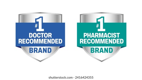 Doctor recommended vector icon logo badge