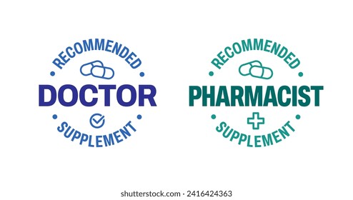 Doctor recommended vector icon logo badge