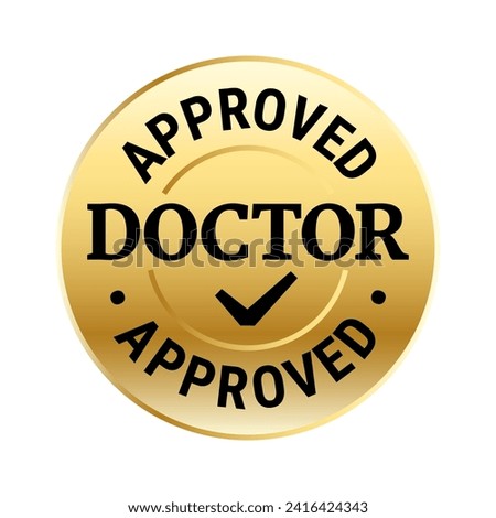 Doctor recommended vector icon logo badge