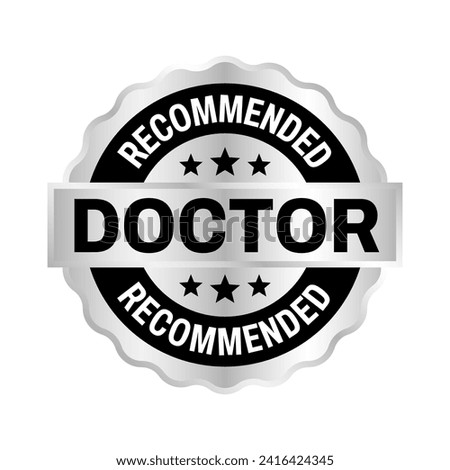 Doctor recommended vector icon logo badge