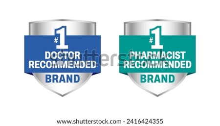 Doctor recommended vector icon logo badge