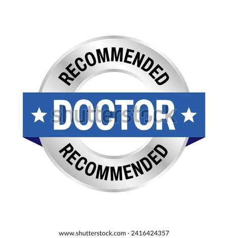 Doctor recommended vector icon logo badge
