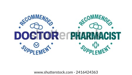 Doctor recommended vector icon logo badge