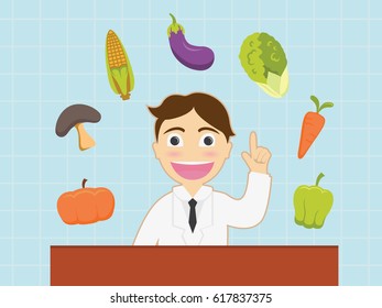 Doctor recommended Vegetable  health Concept Illustration. vector illustration.