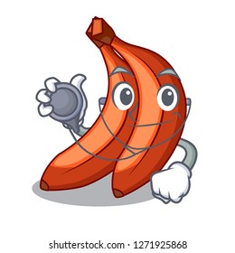 Doctor red banana isolated on the mascot