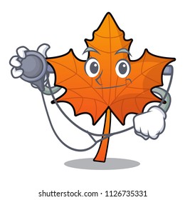 Doctor red maple leaf character cartoon