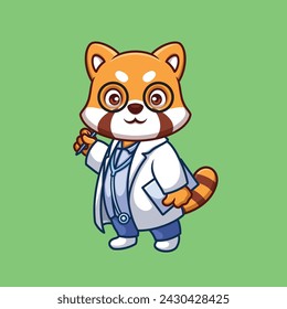 Doctor Red Panda Lindo Dibujo Animado