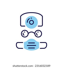 Doctor related vector line icon. Medical worker. Practicing. Scientist. Isolated on white background. Vector illustration. Editable stroke