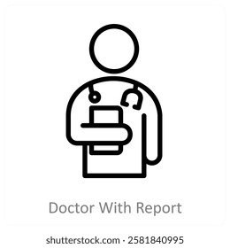 Doctor With Report icon concept