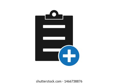 Doctor report on medical report blue icon vector 