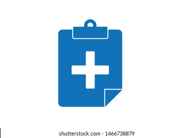 Doctor report on medical report blue icon vector 