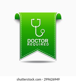 Doctor Required Green Vector Icon Design